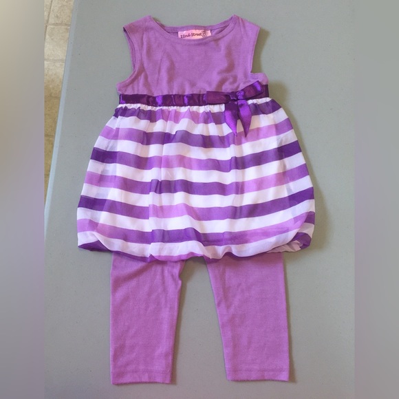 Girls 24 Months 2 Piece Set Purple Sleeveless Top Leggings - Picture 1 of 1